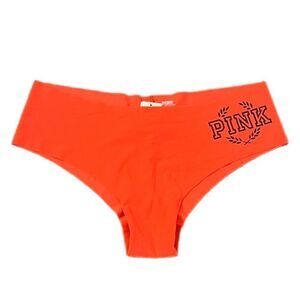 Victorias Secret Pink Supersoft Seamless No Show logo Cheeky panty Neon Orange M